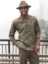  Montique Mens Long Sleeve Pattern Walking Suit Olive 2580 