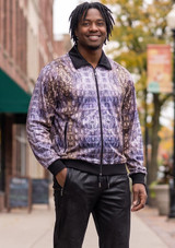  Prestige Men's Black Croc Design Velvet Tracksuit JGS6712 