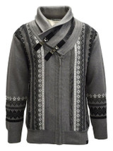  Silversilk Men's Gray Wrap Neck Fashion Sweater Pullover 4206 