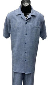  Dreams Mens Marine Blue Patterned Short Sleeve Walking Suit  Skipper  265-41 