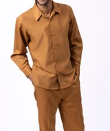  Montique Mens Long Sleeve Pattern Walking Suit Cappuccino 2568 