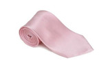  Solid Pink Color Satin Tie and Hanky Set 