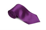  Solid Purple Color Satin Tie and Hanky Set 