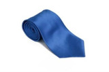  Solid Royal Blue Color Satin  Tie and Hanky Set 