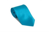  Solid Turquoise Color Satin Tie and Hanky Set 