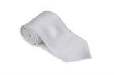  Solid White Color  Matching Satin Tie and Hanky Set 
