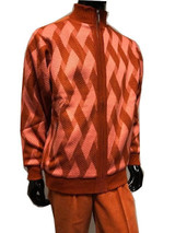  Silversilk Mens Coral Pattern Sweater Jacket and Pants Set 7362 