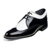  Stacy Adams 1920s Black and White Wingtip Shoes 00605-21 IS 