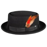  Black Pork Pie Hat 100% Wool Heisenberg 