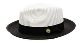  Summer Fedora Straw Hat for Men White Black Two Tone SA-800 