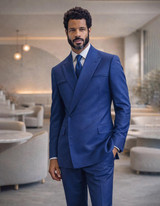  Statement Men's Double Breasted Sapphire Designer Suit Modern Fit Siena 