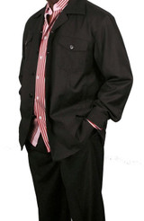  Veronesi Mens Leisure Suits Black Wide Leg Casual Outfit Modena 