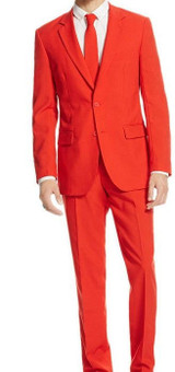 Red Slim Fit Suit 2 Piece Tight Fitting 1960s Style Vinci SC900-12 