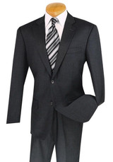  Vinci Solid Charcoal Gray 2 Button Mens Business Suits 2PP 