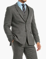  Mens Gray Thomas Shelby Suit Herringbone 3 Piece Peaky Blinders FHY York 