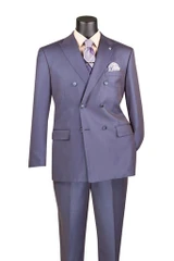 Mens Double Breasted Sharkskin Goodfellas Suit Purple DRK-5 Size 52R Final Sale