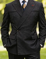  Statement Men's Double Breasted Black Trendy Suit Tailored Fit Siena 