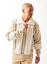  Silversilk Mens Beige Zipper Front Sweater Fleece Front 61002 