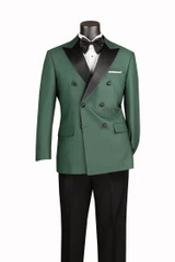 Men's Hunter Green Double-Breasted Modern-Fit Tuxedo Set TMDB