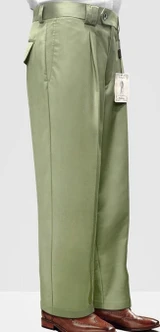  Statement Mens Apple Green Wool Wide Leg Pants WP-100 