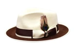  Bruno Capelo Preston Ivory Brown Designer Wool Fedora Hat PE-990 