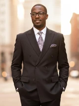 Statement Men's Black Striped Double Breasted Suit Fortini 5911 