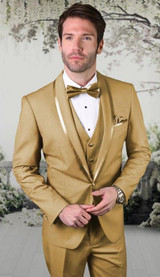  Statement Mens 3 Piece Champagne Modern Fit Tuxedo Caesar 