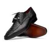 Marco di Milano Men's Shoes Black Caiman Lizard Derby Merida