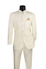  Vinci Men's Chinese Banded Collar Tuxedo Ivory 5 Button 5HT 