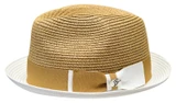  Bently Men's Stingy Brim Summer Fedoras Hat Cognac EN-204 