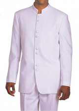  Milano Moda White 8 Button Chinese Collar Suit 5905 Size 40R Final Sale 