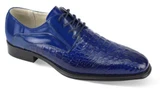 Giovanni Mens Embossed Alligator Design Cobalt Blue Dress Shoes Mason