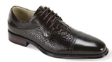 Giovanni Mens Croc Print Brown Captoe Wedding Shoes Mattias