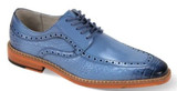 Giovanni Lt. Blue Leather Dress Shoes Mens Italian Style Oxford Terence