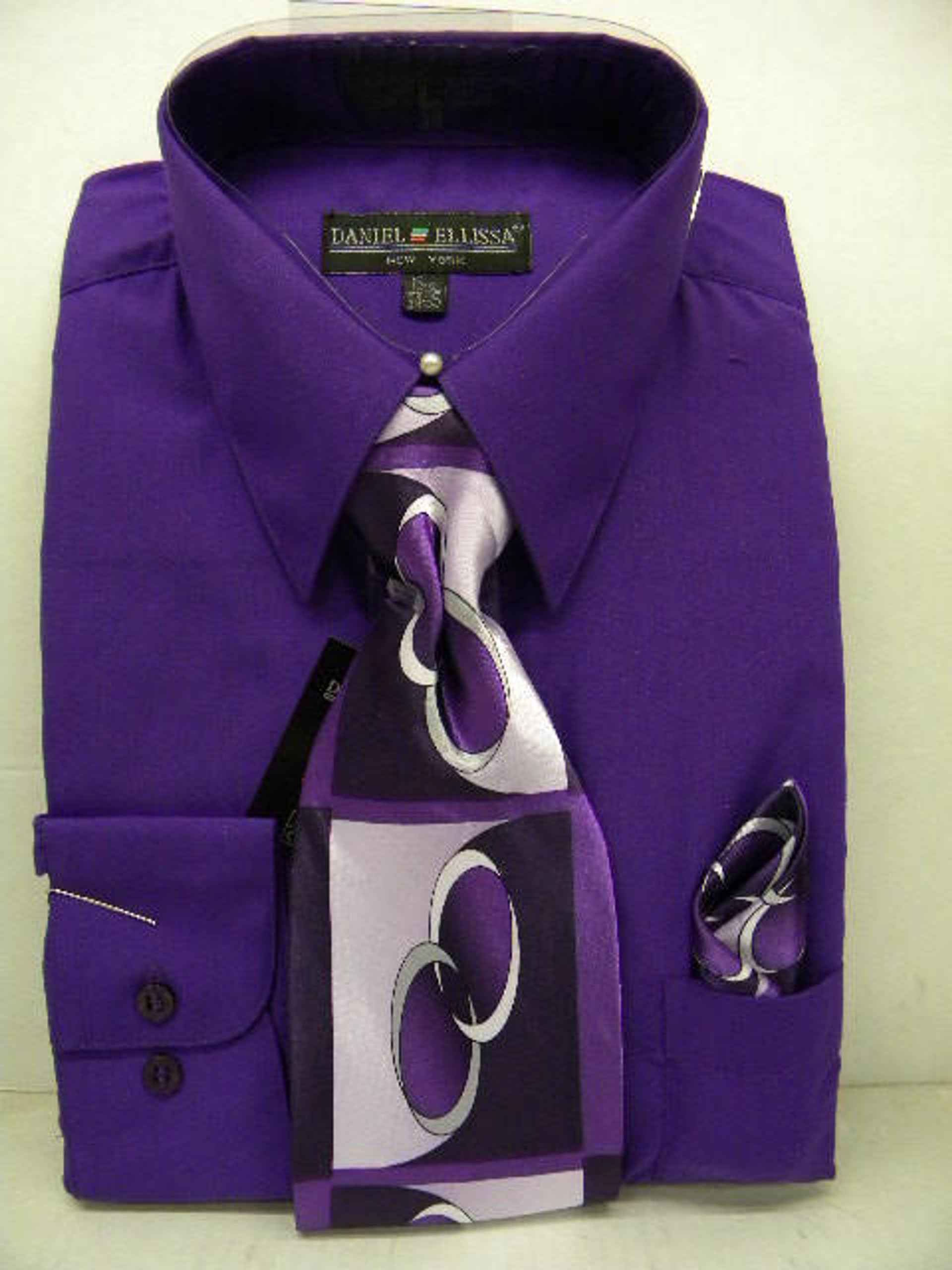 mens purple dress shirt and tie
