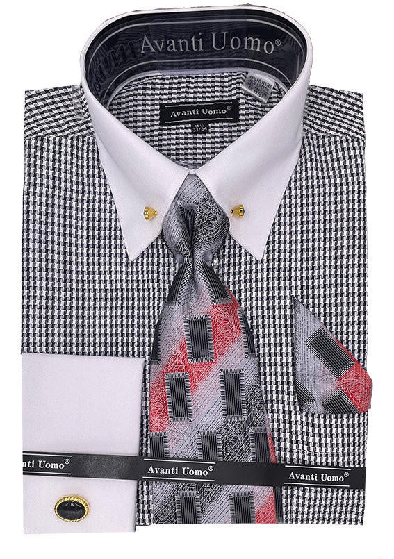 mens white shirt and tie set