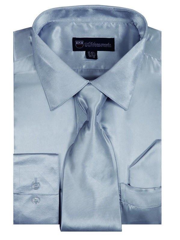 Knot Tie Satin Shirt - Silver
