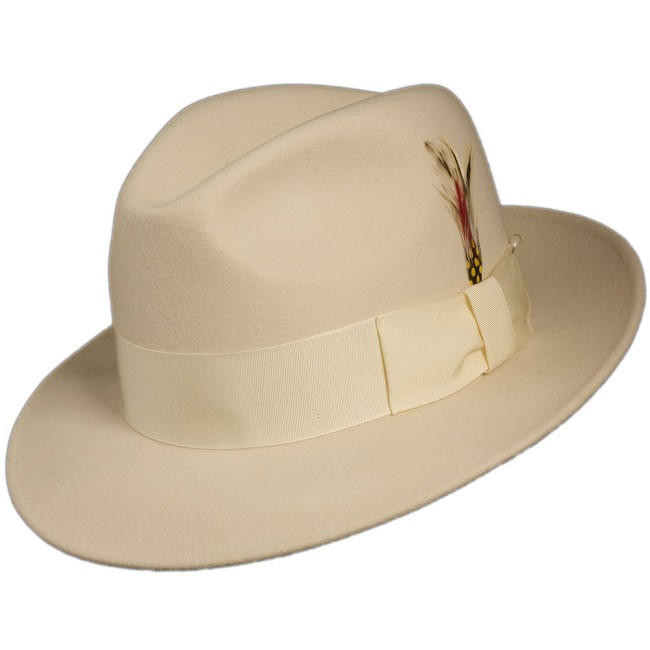 Men's Untouchable Off White Fedora Wool Dress Hat main image 1