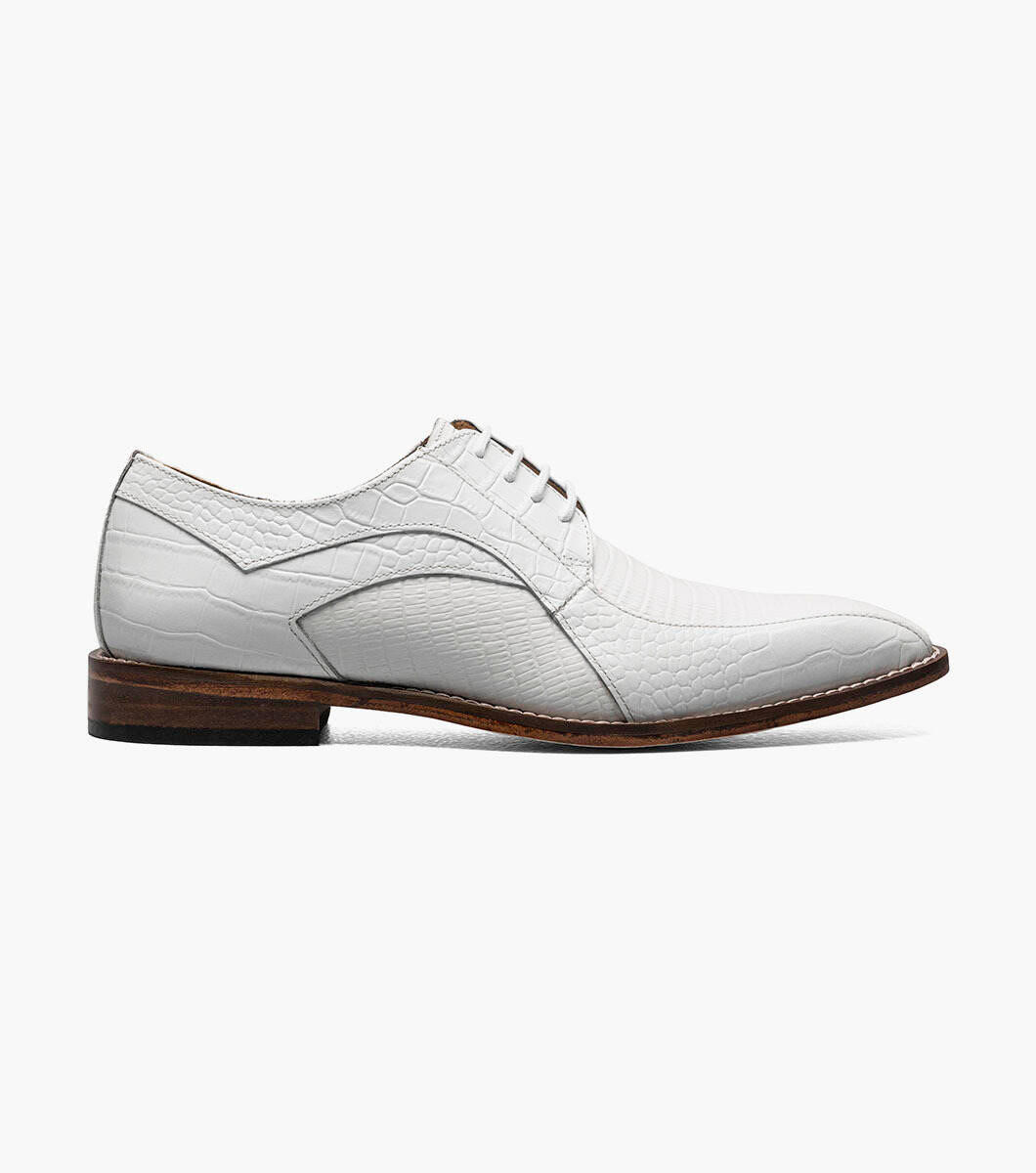 Stacy Adams Mens White Gator Print Dress Shoes 25576100