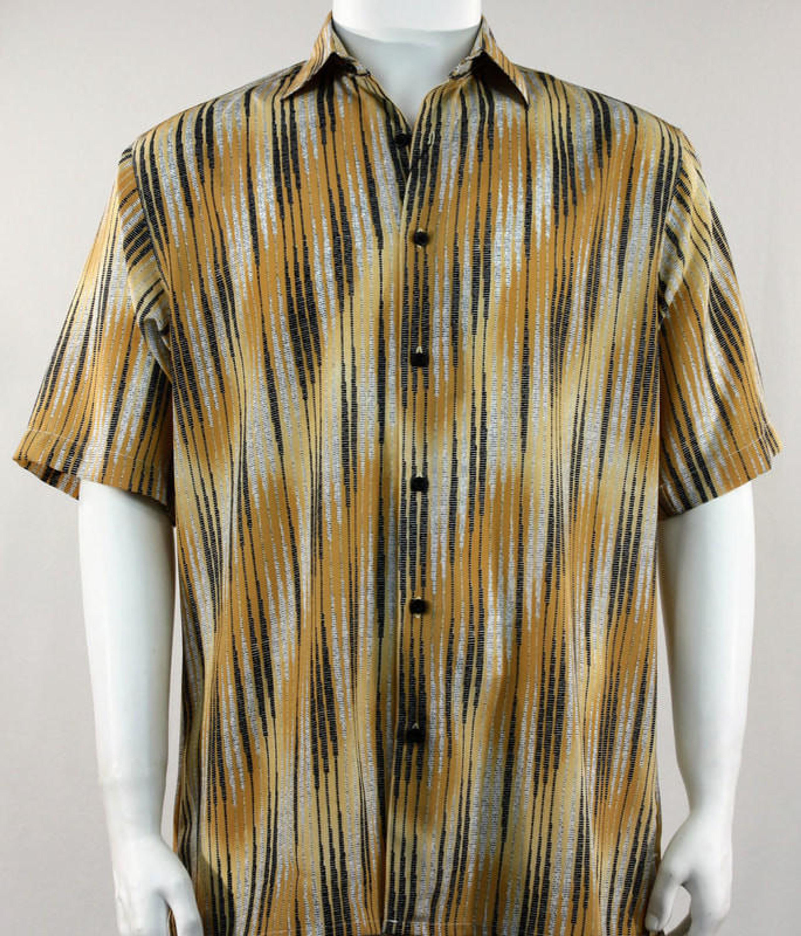 Bassiri Mens Long Sleeve Bronze Pattern Casual Fashion Shirt 6213