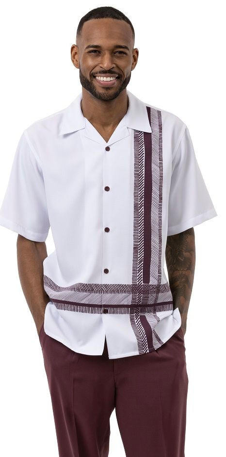 Mens White Linen Short Set Triangle Mesh Front Successo 3343 Size M, L