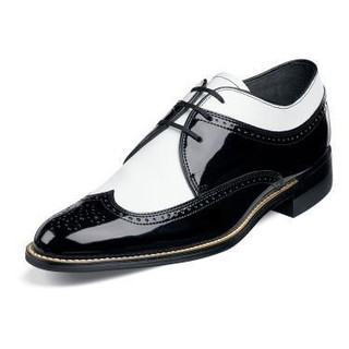 Stacy Adams 1920s Black and White Wingtip Shoes 00605-21 IS