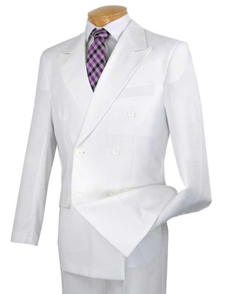 Mens Purple Stripe Double Breasted Suit DSS-4 Size 46L Final Sale