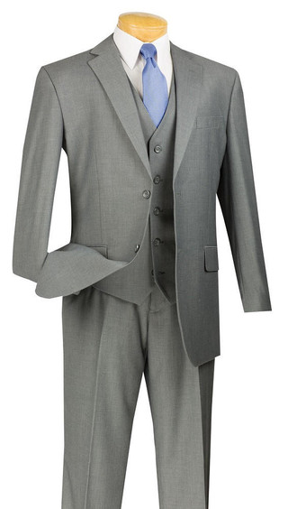 Get Men's Gray Plaid Suit Flat Front Pants - Contempo Suits