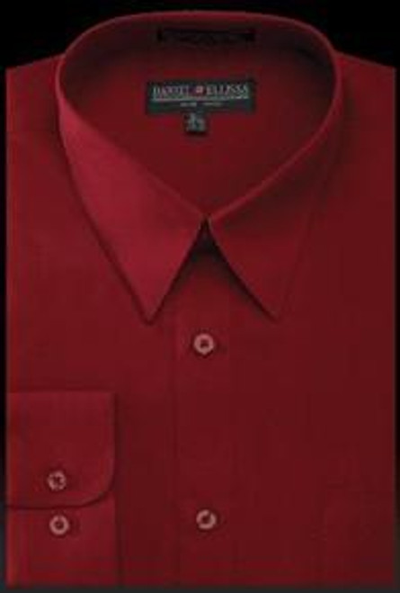 Mens Dress Shirt Burgundy Regular Fit Daniel Ellissa DS3001 Final Sale   Mens Dress Shirt Burgundy Regular Fit Daniel Ellissa DS3001 Final Sale
