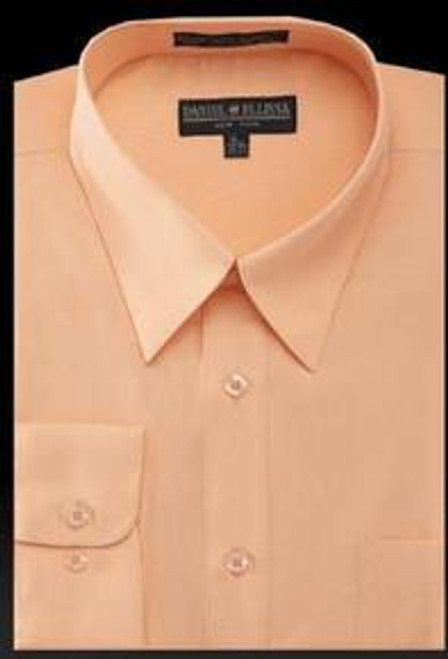 Mens Peach Color Dress Shirt Regular Fit Daniel Ellissa DS3001 Final Sale   Mens Peach Color Dress Shirt Regular Fit Daniel Ellissa DS3001 Final Sale