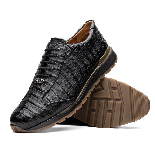  Marco Di Milano Crocodile Fashion Sneakers Black Alonzo 