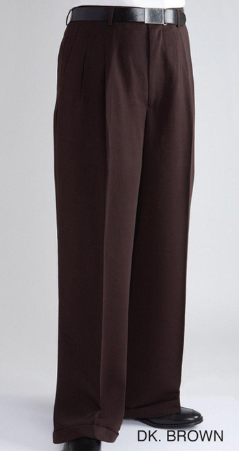  Fratello Mens Dark Brown Wide Legged Pants Baggy Leg Slacks DP-106 Final Sale 