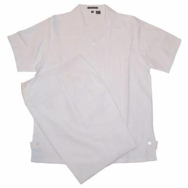  Dream Mens White Textured Pattern Short Sleeved Walking Suit 277-15 Size 3XL Final Sale 