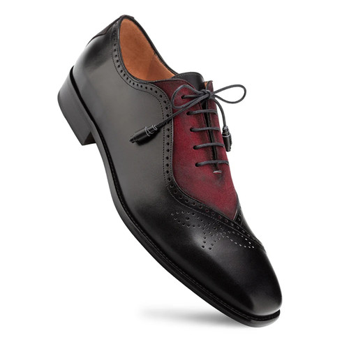 Mezlan Black/Wine Calfskin Fashion Oxford Shoes Eagle